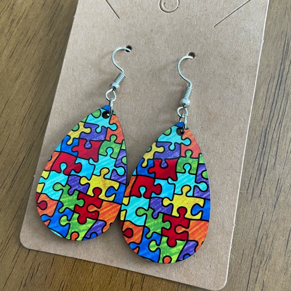 Autism awareness earrings